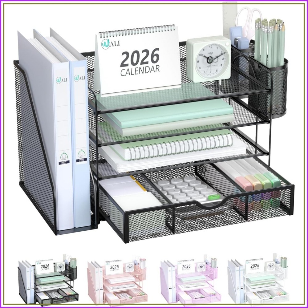 Home Office Desk With Drawers - Organizer File Desktop 4 Tingkat dengan
