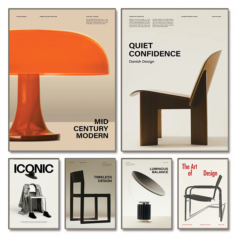 Home Office Minimalist - Poster Furnitur Pameran Kursi Abad Pertengahan