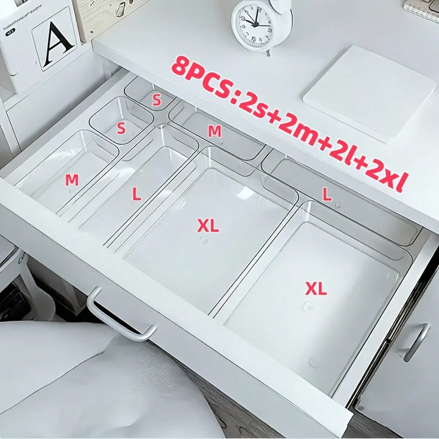 Home Office Desk With Drawers - 8 buah Kotak Penyimpanan Makeup Akrilik
