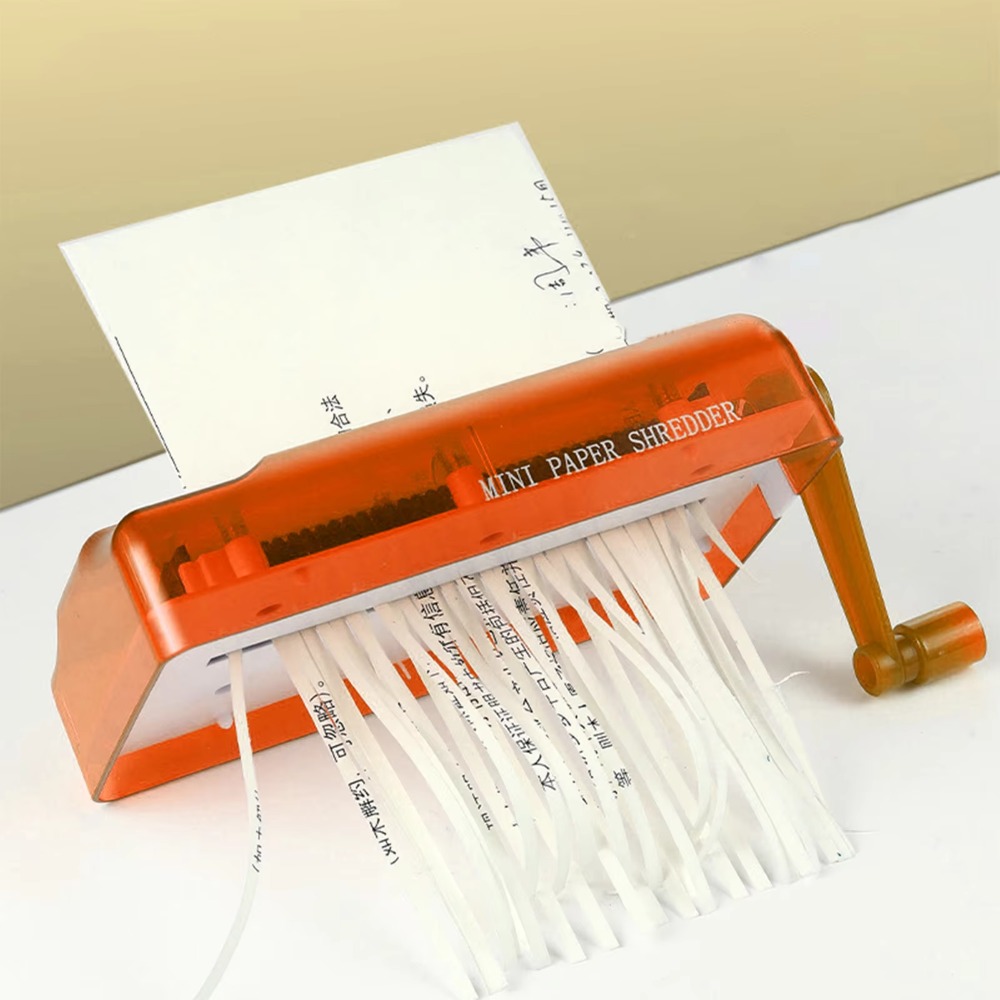 Paper Shredder Micro - Penghancur Kertas Manual Mini Transparan Penghancur