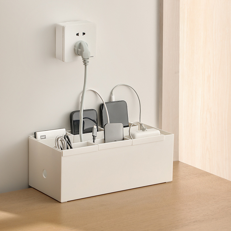 Home Office Desk With Drawers - Kotak Penyimpanan Kabel Data, Pengatur Kabel