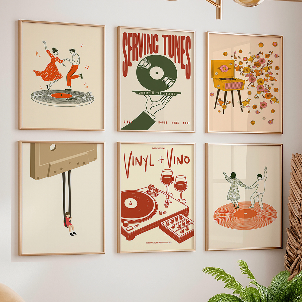 Home Office Furniture - 1 Buah Poster Kanvas Musik Antik