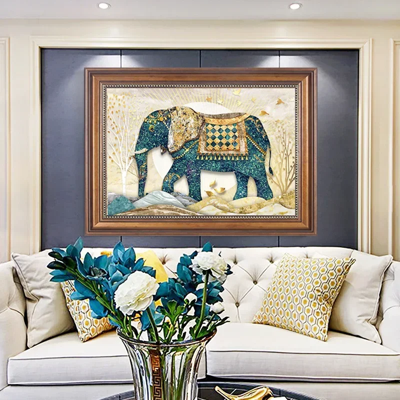 Home Office Wallpaper - Lukisan Berlian 5D Gajah Mengkilap Hadiah
