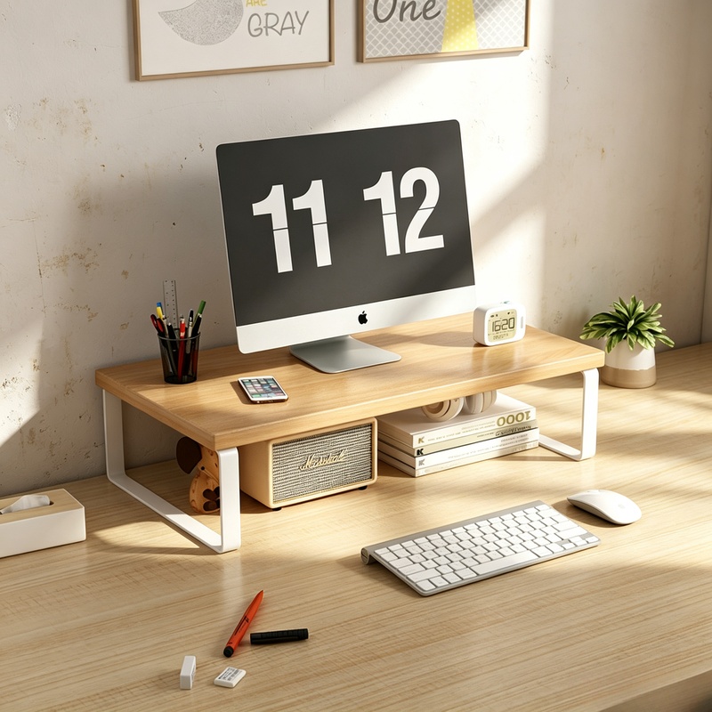 Home Office Programmer - Penyangga Monitor Komputer dengan Alas Tinggi