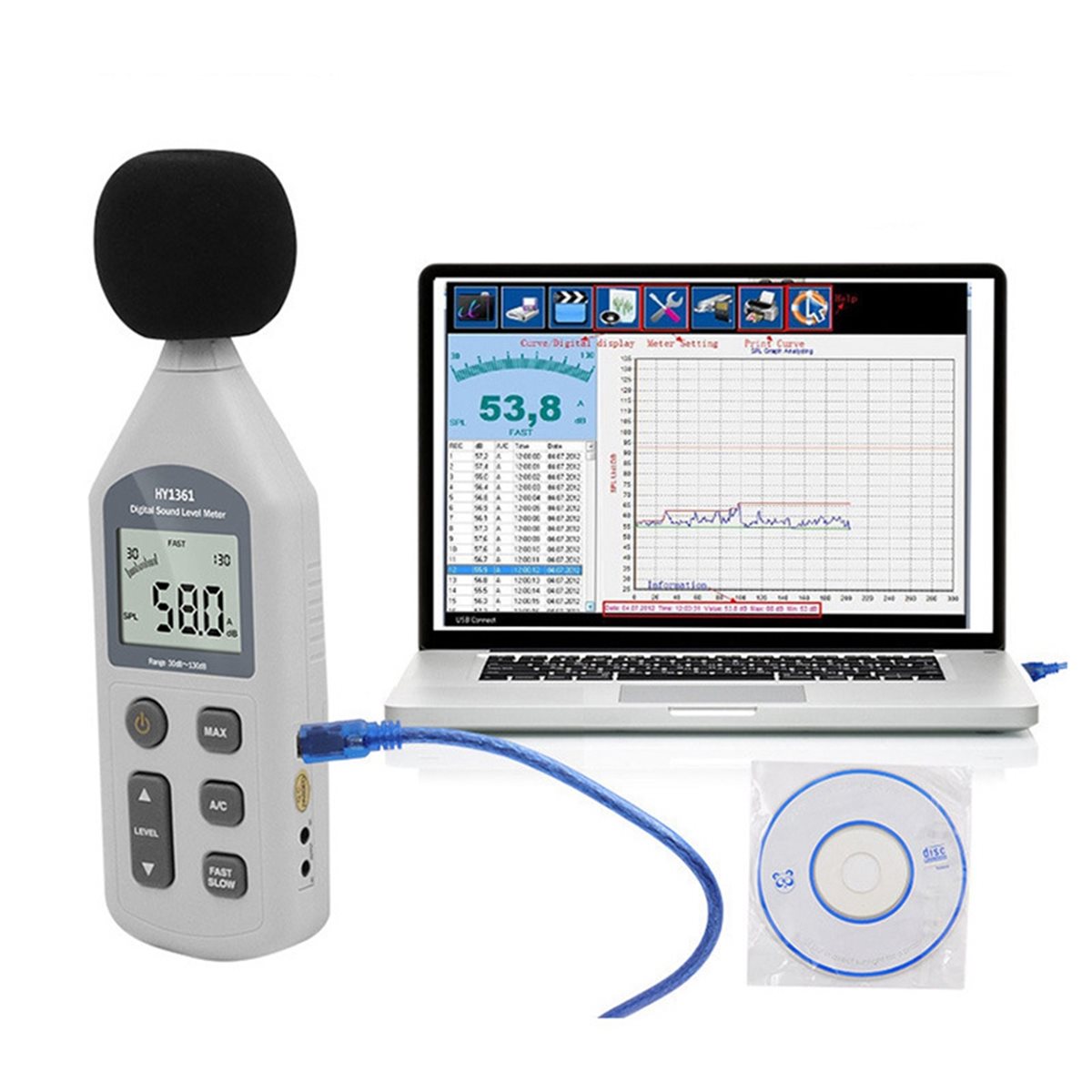 Home Office Updates - perbarui. Meteran Desibel Digital USB Pengukur