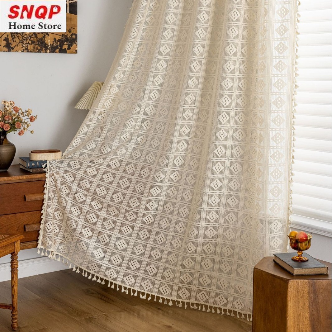 Home Office Amazon - Gorden Kain Sutra Mewah Motif Kotak-kotak