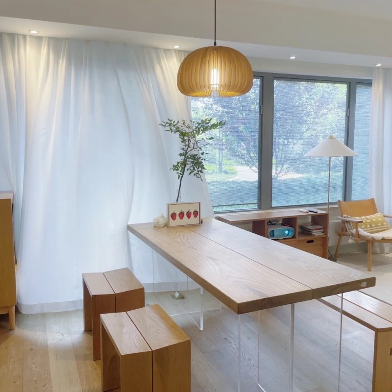 Meja Mengambang Akrilik Kayu S - Home Office Furniture ulasan dan harga
