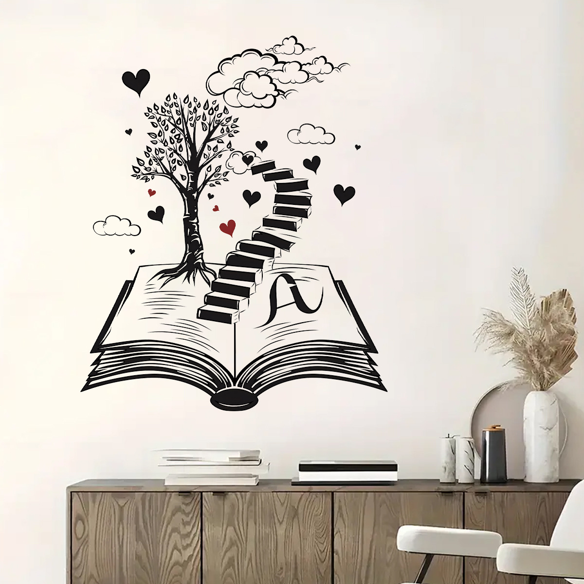 Stiker dinding untuk ruang tam - Home Office Wallpaper ulasan dan harga