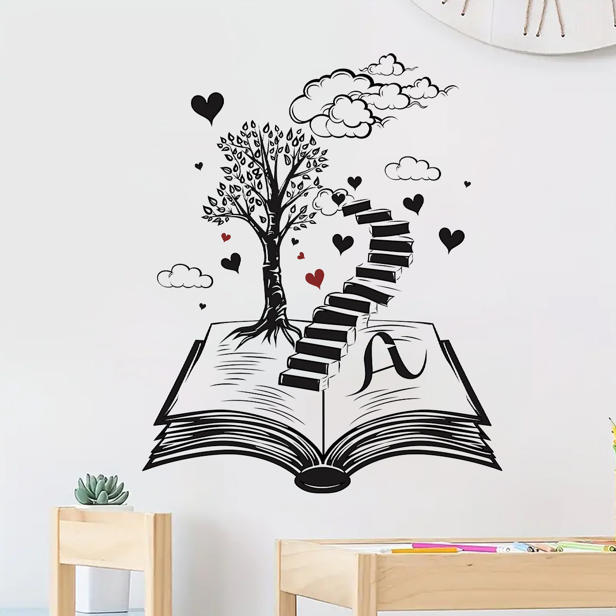 Stiker dinding untuk ruang tam - Home Office Wallpaper ulasan dan harga