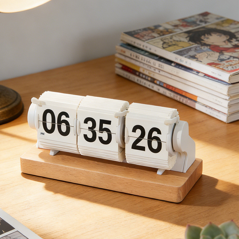 Jam Meja Kayu Vintage 3 Halama - Home Office Minimalist ulasan dan harga