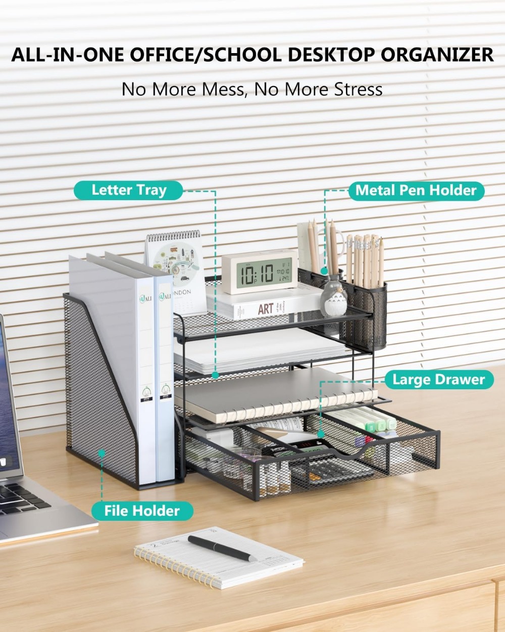 Organizer File Desktop 4 Tingk - Home Office Desk With Drawers ulasan dan harga