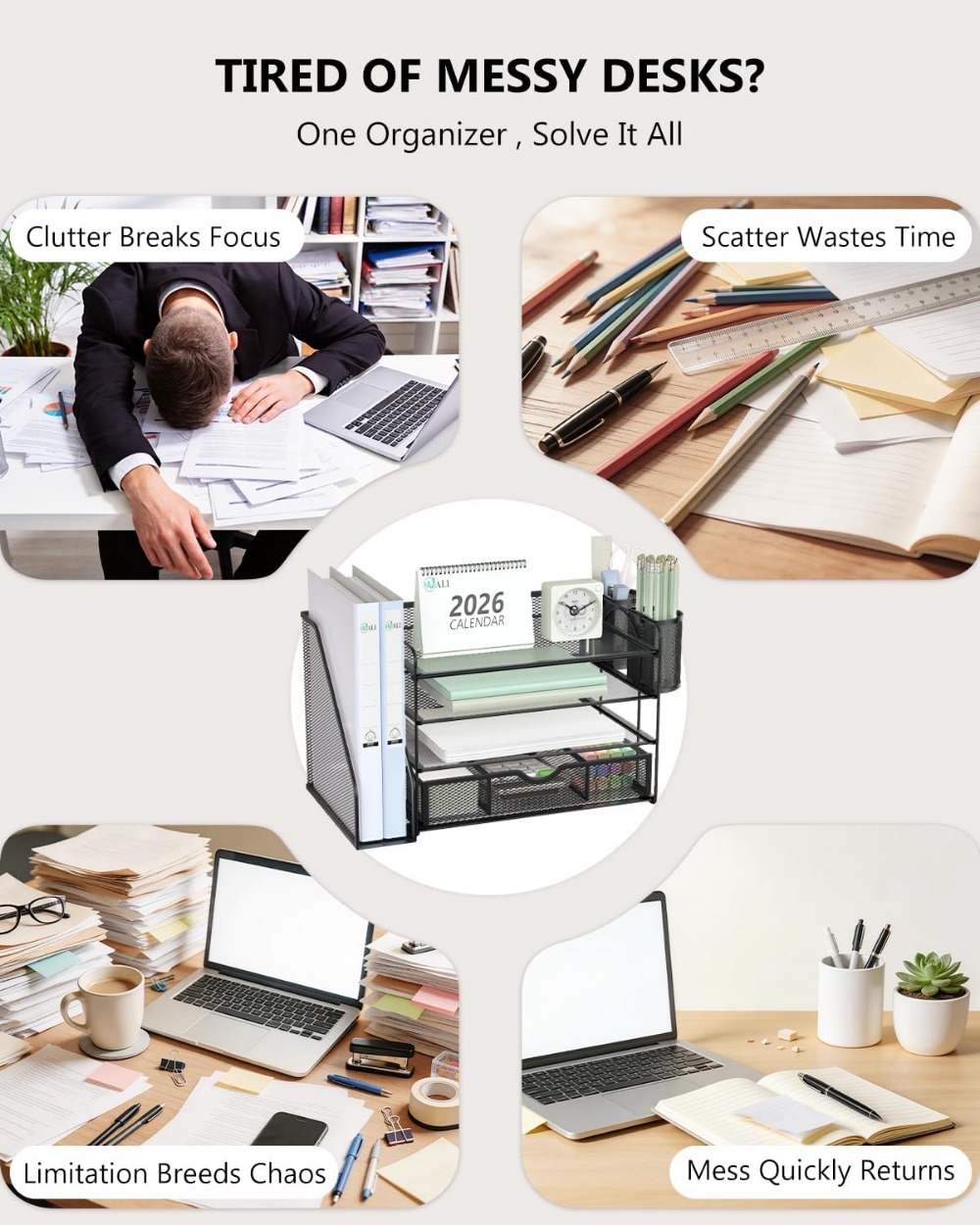 Organizer File Desktop 4 Tingk - Home Office Desk With Drawers ulasan dan harga