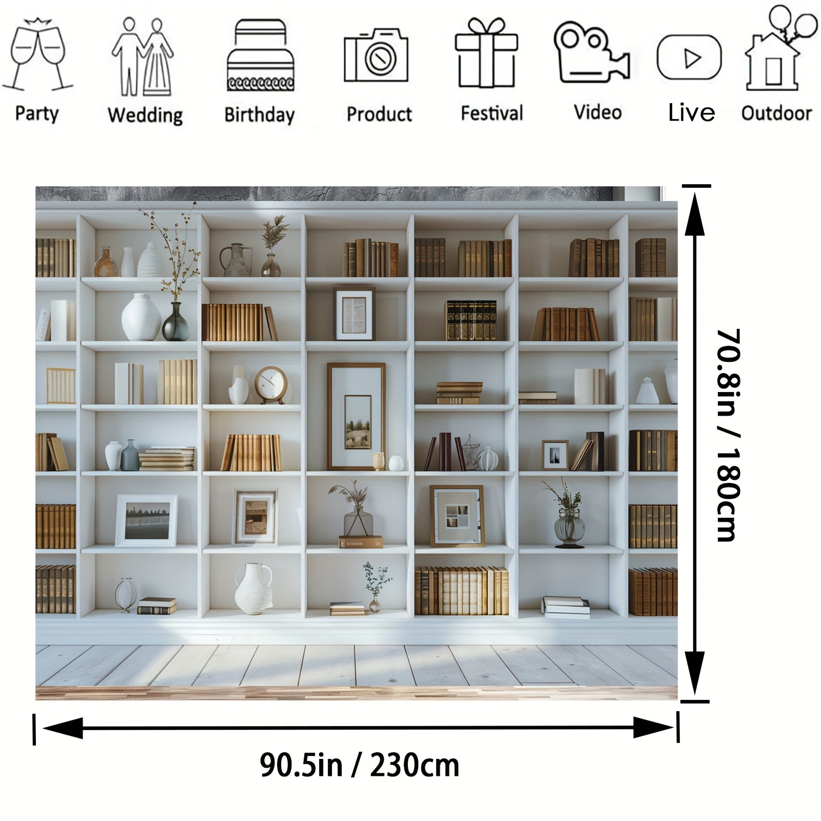 1 Buah Latar Belakang Rak Buku - Home Office Zoom Background ulasan dan harga