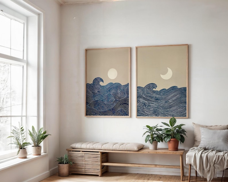 2 Buah Cetakan Seni Dinding Ka - Home Office Minimalist ulasan dan harga