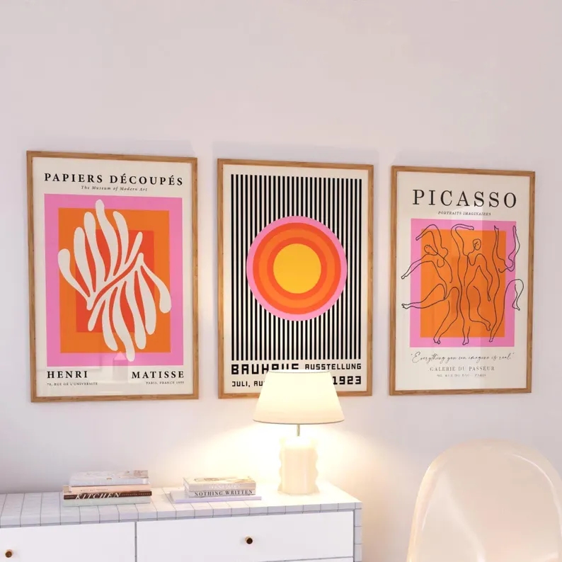 3 Buah Gambar Poster Lukisan K - Home Office Photos ulasan dan harga