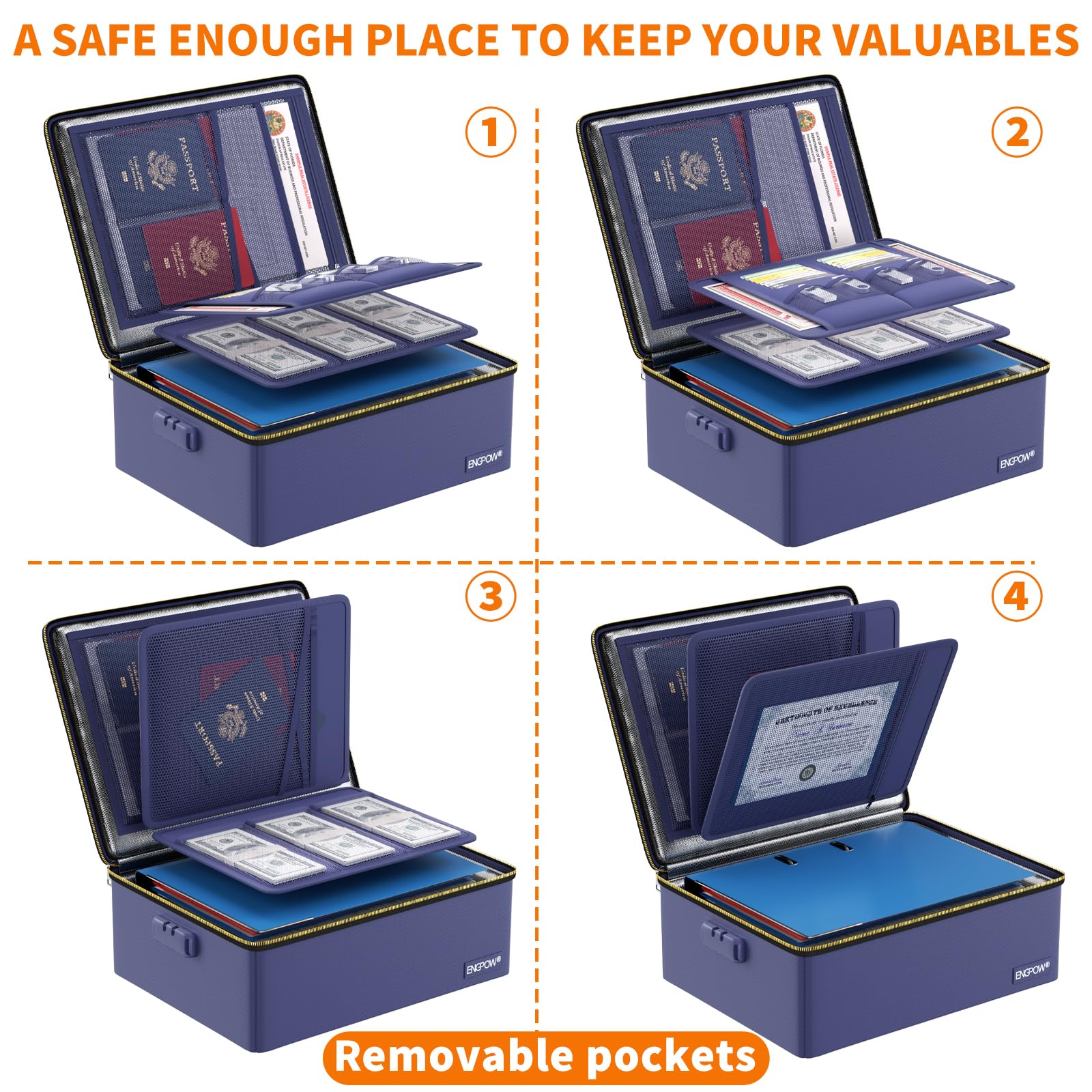 Organizer Dokumen Tahan Api un - Home Office Travel Document ulasan dan harga