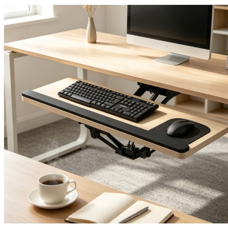Rak Keyboard di Bawah Meja den - Home Office Desk With Drawers ulasan dan harga