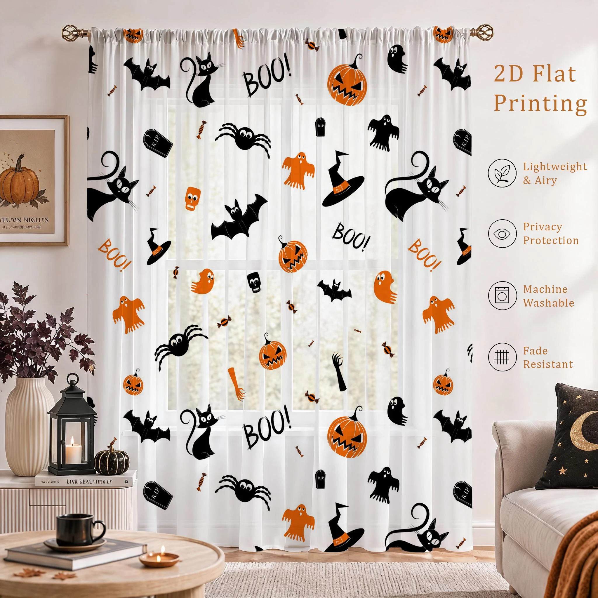 Tirai Tipis untuk Festival Hal - Home Office With Plants ulasan dan harga