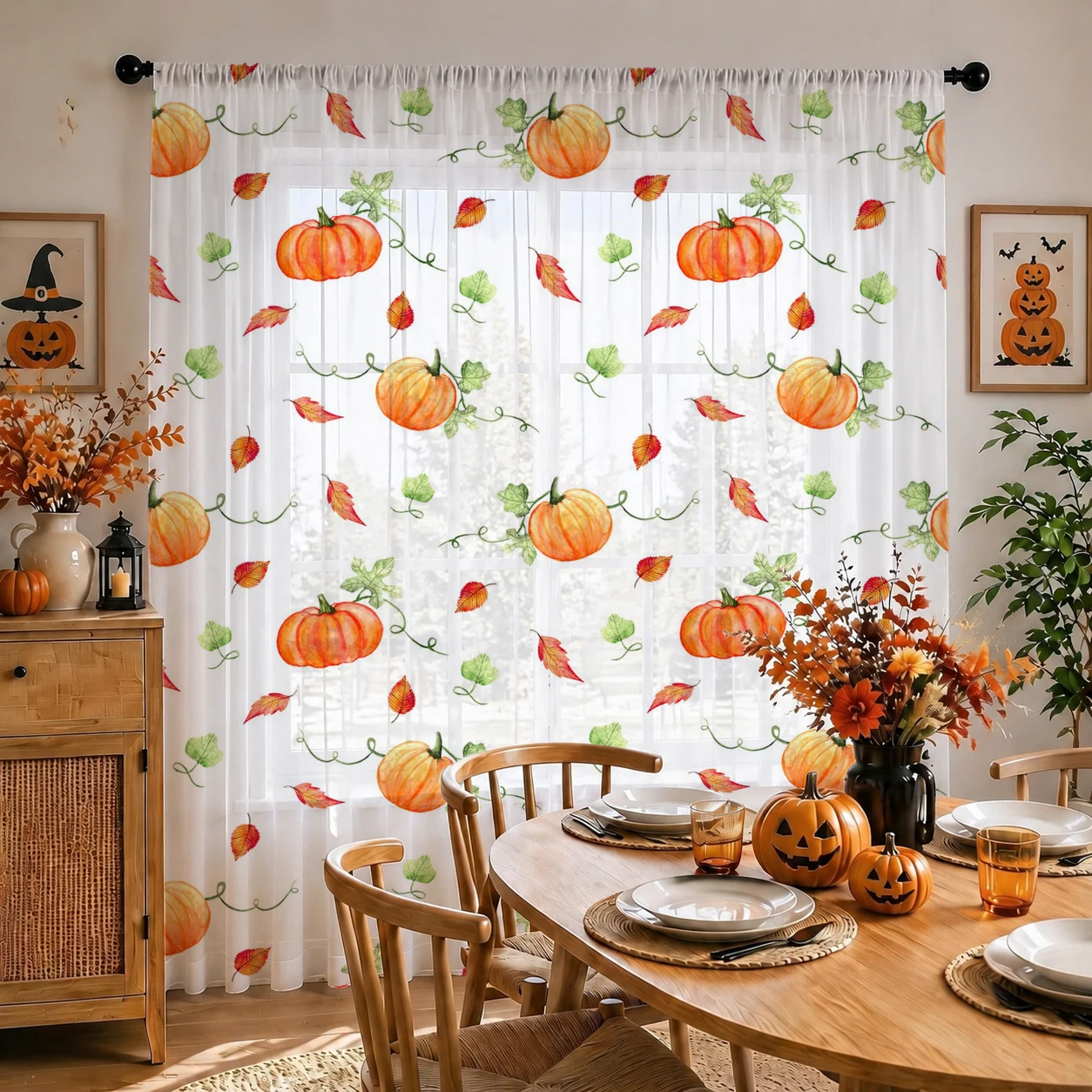 1Pc Tirai Tipis Halloween deng - Home Office With Plants ulasan dan harga