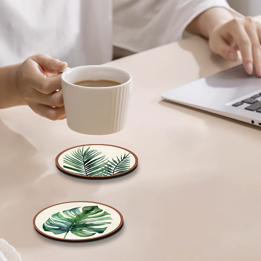 5 Buah Tatakan Gelas Kayu Berm - Home Office With Plants ulasan dan harga