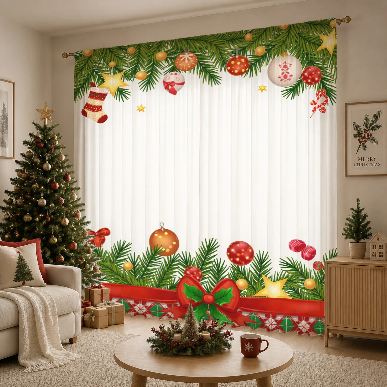 Tirai Transparan Gradasi Warna - Home Office With Plants ulasan dan harga