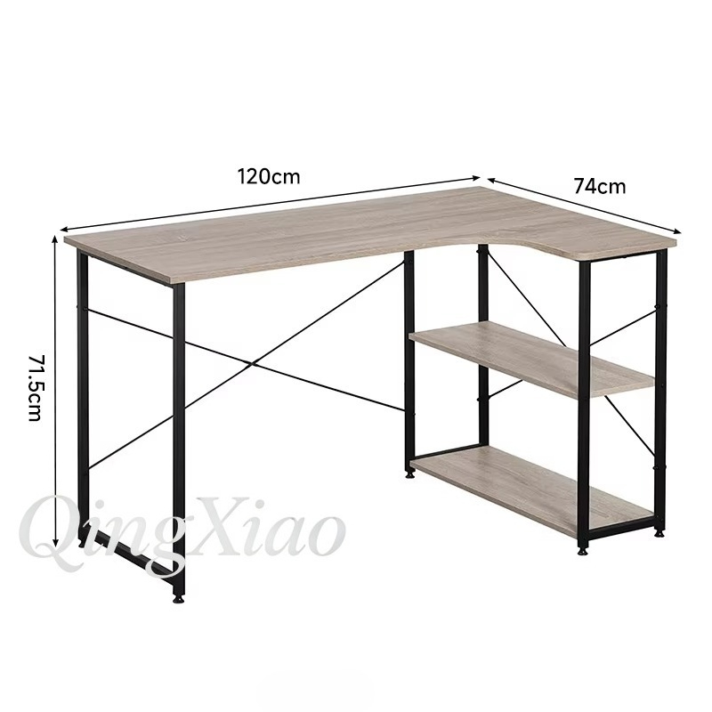 Meja Sudut Bentuk L Dengan Rak - Home Office Desk With Drawers ulasan dan harga