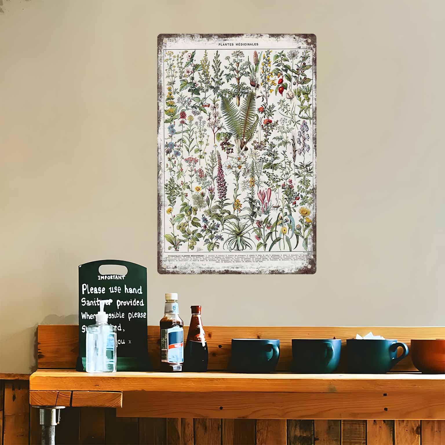 2D FLAT 1 Buah Dekorasi Poster - Home Office With Plants ulasan dan harga