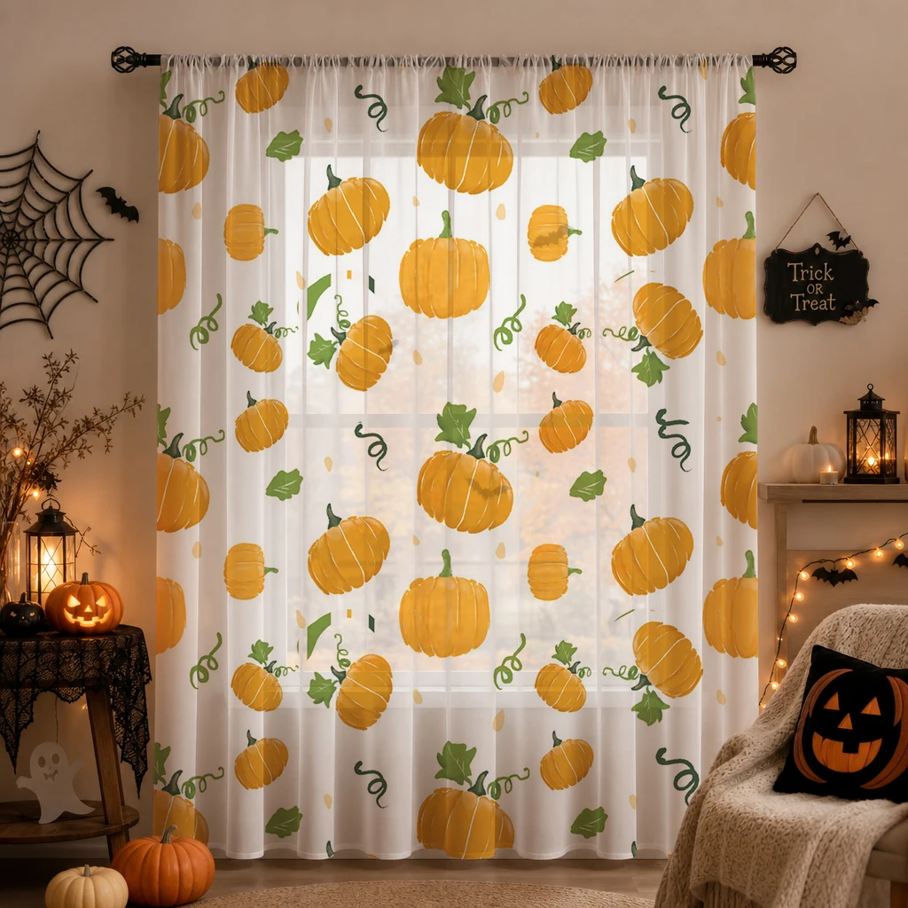 Tirai Tipis Halloween dengan K - Home Office With Plants ulasan dan harga